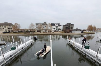 Clarkes custom dock deicing for a Lake Michigan community