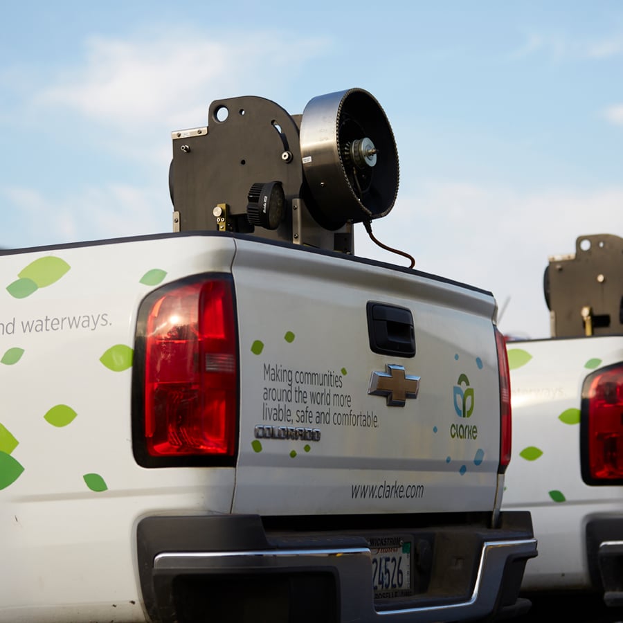 ProMist mosquito control product mounted on a truck bed