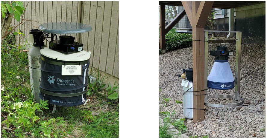 Two examples of the BG Counter Trap set up to monitor mosquito populations